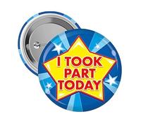 10 I Took Part Today Sports Badges Childrens Pupils Smiley Motivational School Praise Teachers Reward Badges 38mm Primary Teaching Services