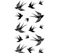 10 Images Swallow Bird Removable Waterproof Temporary Tattoo Diy Body Art Sticker Black Black