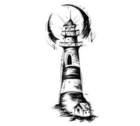 10 Images Temporary Tattoos Temporary Tattoo Stickers Of The Waterproof Tattoo Sticker Black And White Lighthouse