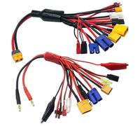 10 in 1 4mm Banana Plug RC Lipo Battery Multi Charger Adapter Lead Cable and 10 in 1 Octopus Convert Cable to XT60H Plug Lead Cable for TRX, T-Plug, Tamiya,Futaba, JST, XT90,XT60,XT30,EC3,EC5
