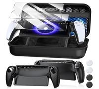10 in 1 Accessories Kit for PlayStation Portal, Hard EVA Carry Case for PS Portal, Soft Silicone Protective Cover, 2 HD Screen Protector, 2 Cleaning Kit with 4 Thumb Grip for PS5 Portal Remote Player