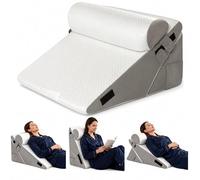 10-in-1 Adjustable Design 3PCS Wedge Pillow for Sleep Apnea, Orthopedic Headboard Wedge Pillow Set for After Surgery, Acid Reflux, Sleeping, Neck & Back Support Cushion for Post-Surgery and Snoring