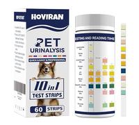 10-in-1 Cat & Dog Urine Test Strips, Cat & Dog UTI Test Kit, Pet Urinalysis Reagent Strips Diabetes, Glucose, Nitrite, Specific Gravity, pH, Protein, Leukocytes & More (60 Strips)