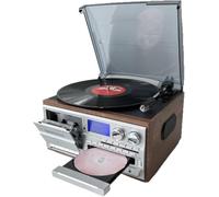10-in-1 Cd Bluetooth Cassette Player, Retro Record Player With 3-speed Vinyl Turntable, Remote Control And Built-in Speakers For Home And Office A