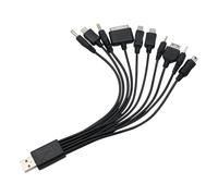 10 in 1 Charger Cable, Universal USB Charging Cable for iPhone, Samsung Galaxy, Huawei, OnePlus LG Android Devices, 20cm Fast Charging Cable with Multi Charger Connectors for Travel, Home, Office Use