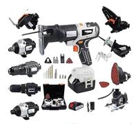 10-in-1 Cordless Power Tool Set with Brushless Motor - Essential Multi-Tool Kit for Woodworking, DIY Projects, and Home Renovation