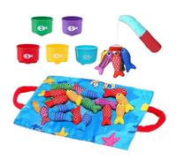 10-In-1 Kids Fishing Game, Educational Learning Toy Set, with Stacking Cups, Cloth Fishing Toy System Early Development, Quality Safe Design Build, Color Sorting Counting Game, for Kids Ages 1-3