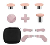 10 in 1 Metal Replacement Thumbsticks + Accessories for Xbox Elite Controller Series 2 Core - Component Pack, 5 Colors (Macaron Green, Magenta Pink, Soft Pink, Pure White, Red Brown) (Soft Pink)