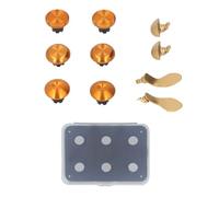 10 in 1 Metal Thumbsticks for Edge Cordless Controller, Gaming Controller Accessory Parts, Stainless Steel Replacement Joystick Thumb Sticks Buttons with Paddles (Gold)