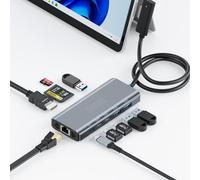 10 in 1 Microsoft Surface Docking Station-Surface Dock with HDMI Ethernet SD/TF Slot 3*USB 3.0+2*USB C 3.0+1*USB C PD,Docking Station for Surface Pro 11/10/9/8/X/7/6/5, Surface Laptop, Surface Book