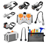10-in-1 Motor Kit Compatible with Lego Technic, Power Function Motor Set, Advanced Control Functionality, Ultimate Compatibility, with Building Block Tool Kit, Gear System for Creative STEM Projects