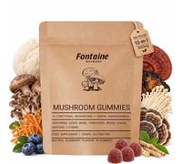 10-in-1 Mushroom Gummies,Mushroom Gummies Complex High Strength 3000mg, Lions Mane, Chaga, Shiitake, Reishi Mushroom Complex Supplement, with Ashwagandha, KSM-66, 90 Vegan Gummies