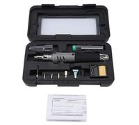 10 in 1 Precision Butane Torch Portable Cordless Soldering Iron Self Igniting Adjustable Flame 6 Tip Set with Rosin Solder Wire for Pyrography,Paint Removal,Heat Embossing