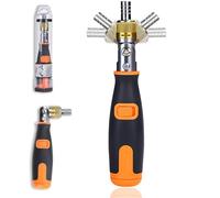 10 in 1 Ratchet Screwdriver Set, Multi Bendable Ratcheting Screwdriver with Precision Interchangeable Bits，Ergonomic Anti-Slip Handle & Smooth Tool with Screwdriver Compartment Inside The Handle