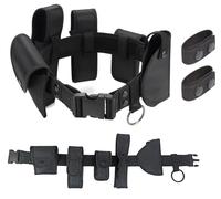 10 in 1 Utility Tactical Belt Modular Equipment System Outdoor Waist Bag Patrol Equipment for Police Guard Law Enforcement Security Hunting with 9 Components Pouches (6 IN 1)