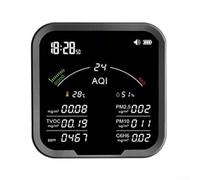 10 In 1 Wifi Indoor Tester Air Quality Monitor,Color LCD Display Temperature Sensor PM2.5, Indoor Air Sensor,Real-time Digital Display,Multi-function Air Detector(Black)