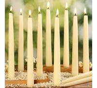 10 in Beeswax Taper Candles,12Pack Dripless Pure White Beeswax Candle Sticks,9 Hours Long Burning Natural Bees Wax Candles for Home,Unscented Smokeless Tapered Candlesticks for Dinner