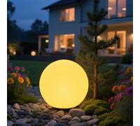10-in Solar Orb Light, Waterproof Solar Globe Light Outdoor Dimmable RGB Color Changing Solar Garden Ball Light for Outside w/Remote, Landscape Lighting Mood Lamp w/Ground Stake for Yard Poolside Lawn