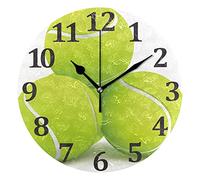 10 in Wall Clock,Ball Tennis Silent Non Ticking Battery Operated Accurate Home Clock,Vintage Farmhouse Wall Decor for The Kitchen, Living Room, Bedroom, Office