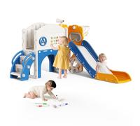 10 in1 Toddler Slide Set, Kids Baby Slide with track, golf set, Basketball Hoop ECT, Easy assembly, Infant and Toddler Garden Slide, indoor/outdoor