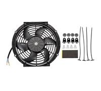 10'' inch 12V 80W Universal Electric Slim Line Curved Blade Radiator Engine Cooling Fan From Madlife Garage