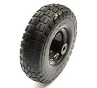 10 Inch 4.10/3.50-4 PU Puncture Proof Solid Tyre & Offset Metal Wheel Sack Truck