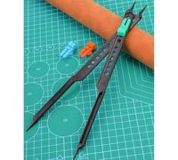 10-Inch Adjustable Plastic Scale Divider Tool for Artists, Proportional Drawing Ruler with Locking Clip & Green Adjustment Tab, Includes 3