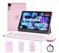 10 Inch Android 13 Tablet 12GB RAM+128GB ROM/1TB Expandable Tablet, 2024 Newest 2 in 1 Tablet with Keyboard Case, Mouse Pen, Quad-Core CPU 2.0