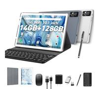 10 Inch Android Tablet, Latest Tablet with Keyboard, 14GB RAM + 128GB ROM + 1TBExpand, Octa-Core, Incell Display, 5G + 2.4GHz WiFi/BT5.0/GPS, 4G Mobile Phone for T-Mobile, 13MP