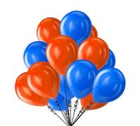 10 inch Balloons 2 Color Orange Blue Combination Balloon Set Orange & Blue Balloon Pack For Birthday Festival Wedding Engagement Party Balloon Decoration Pack of 25.