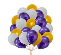 10 inch Balloons 3 Color Combinations White Gold Purple Balloon Latex Party Balloons Set for Birthday Wedding Anniversary Decoration 30 pieces