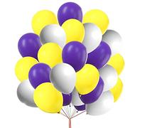 10 inch Balloons 3 Color Combinations White Purple Yellow Balloon Latex Party Balloons Set for Birthday Wedding Anniversary Decoration 30 pieces