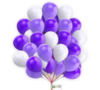 10 Inch Balloons Pack of 30Pcs Plain Balloons White, Purple & Light-Purple Balloons for Balloon Garland Balloon Arch, Party Decorations, Birthday Decorations, Wedding Decorations