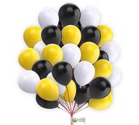 10 Inch Balloons Pack of 30Pcs Plain Balloons White, Yellow & Black Balloons for Balloon Garland Balloon Arch, Party Decorations, Birthday Decorations, Wedding Decorations