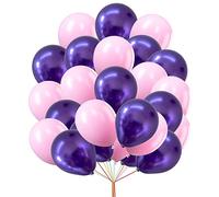 10 inch Balloons Pastel Pink Balloons & Chrome Purple Balloon Pack For Birthday Decorations Mermaid Party Decorations Purple Party Decoration Supplies 30 pcs