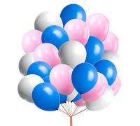 10 inch Balloons Plain White Baby Blue Baby Pink Latex Balloons Mix Pack For Birthday Wedding Baby Shower Party Decoration Supplies 30 pcs