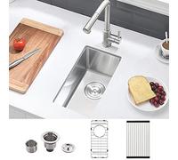 10 Inch Bar Sink Undermount-VASOYO 10x18 Small Kitchen Sink Undermount Wet Bar Sinks 16 Gauge Stainless Steel Single Bowl Small Rv Sinks Outdoor Basin with Bottom Grid