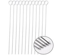 10 inch Barbecue Skewers, HONSHEN Metal BBQ Sticks,12Pack Stainless Steel Square Skewer,Kebob,kabob Sets for Grill Outings Cooking (BBQ Skewers Square 10inch-12p)