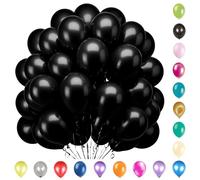 10 inch Black Colour Latex Balloons Plain Helium Balloons | Perfect For Birthday Parties, Weddings, Christmas Party Decorations, Romantic Valentine's Day Celebrations | Pack of 50