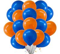 10 Inch Blue & Orange Balloons Set for Birthday, Festival, Wedding, Engagement Party Decoration - Pack of 30