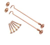 10 Inch Brass Cabin Hook Cabin Hook & Eye Silent Catch Door Latch Holder with Screws Silent Cabin Hook for Shed Gate Catch Garden Gate Latch Patio Doors in Various Finishes Pack of 1.