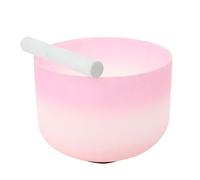 10 inch C Note Frosted Quartz Crystal Singing Bowl for Sound Healing and Therapy Meditation, Heart Chakra Quartz Gift for Meditation Prayer Yoga Relaxation, Rainbow Pink