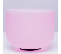 10 Inch C Note Root Chakra Crystal Singing Bowl for Yoga Meditation Sound Bath, Pink Colored Frosted Quartz Sound Bowl with Rubber Mallet and O-ring(432Hz)