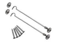 10 Inch Cabin Hook Chrome Cabin Hook & Eye Silent Catch Door Latch Holder with Screws Silent Cabin Hook for Shed Gate Catch Garden Gate Latch Patio Doors in Various Finishes Pack of 1.