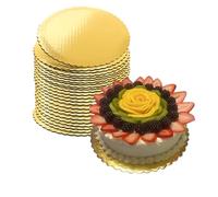 10 Inch Cake Boards Golden Round 25pcs Sturdy Cake Circles Scallop Edge Cakeboard Disposable Cake Base Cardboard for Baking Cake Wedding Birthday Cake Decorating (Gold 10inch, 25pcs)