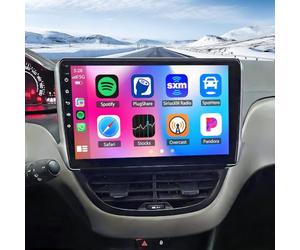 10 inch Car Stereo for Peugeot 208 2008 from 2012 to 2018, 2+32G Double Din Android 13 Car Radio with carplay Android Auto IPS Touchscreen Bluetooth EQ GPS Sat Nav WiFi SWC+ Backup Camera Mic