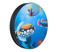 10 Inch Cartoon Underwater Hand Drum Wood Percussion Drum for Boys and Girls Orff Wave Bead Musical Instrument Design