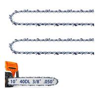 10 Inch Chainsaw Chain 3/8" LP Pitch .050" Gauge 40 Drive Links S40 | 10” Replacement Pole Saw Chain Fit Worx WG309, Sun Joe SWJ803E, Remington RM1035P, Craftsman - Semi Chisel