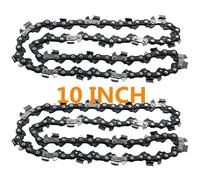 10 Inch Chainsaw Chain S40 3/8" LP Pitch .050" Gauge 40 Drive Links, 10-inch Replacement Chains Compatible with Remington, Greenwork, Sunjoe, Worx, Craftsman Pole Saw-2 Packs
