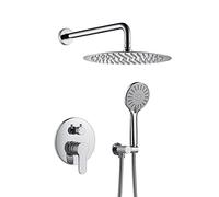 10-Inch Chrome Shower Set - Wall Mounted Handheld Shower & 2-Function Concealed Shower System for Ultimate Bathroom Upgrade Modern Design & Easy Installation